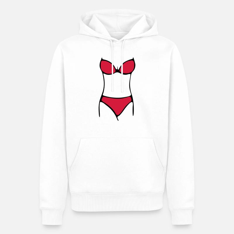 bikini - Männer Premium Bio Hoodie - Weiß