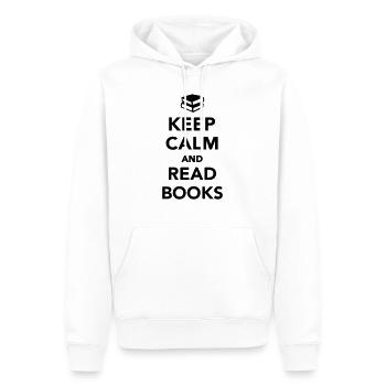 Keep calm and read books - Sweat à capuche Premium bio Homme - blanc - Devant - Nico (187cm)