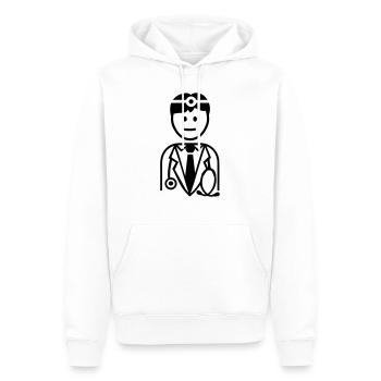 Docteur - Sweat à capuche Premium bio Homme - blanc - Devant - Nico (187cm)