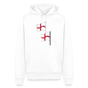 Zwei englische Flaggen - Männer Premium Bio Hoodie - Weiß - Vorne - Nico (187cm)