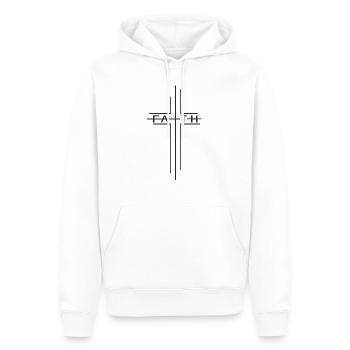 Foi - Sweat à capuche Premium bio Homme - blanc - Devant - Nico (187cm)
