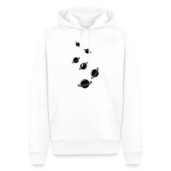 Icône Saturne - Sweat à capuche Premium bio Homme - blanc - Devant - Nico (187cm)