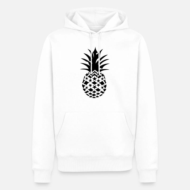 Saftige Ananas mit Sternen - Männer Premium Bio Hoodie - Weiß