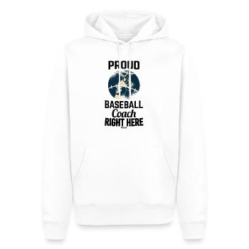 Fier entraîneur de baseball - Sweat à capuche Premium bio Homme - blanc - Devant - Nico (187cm)
