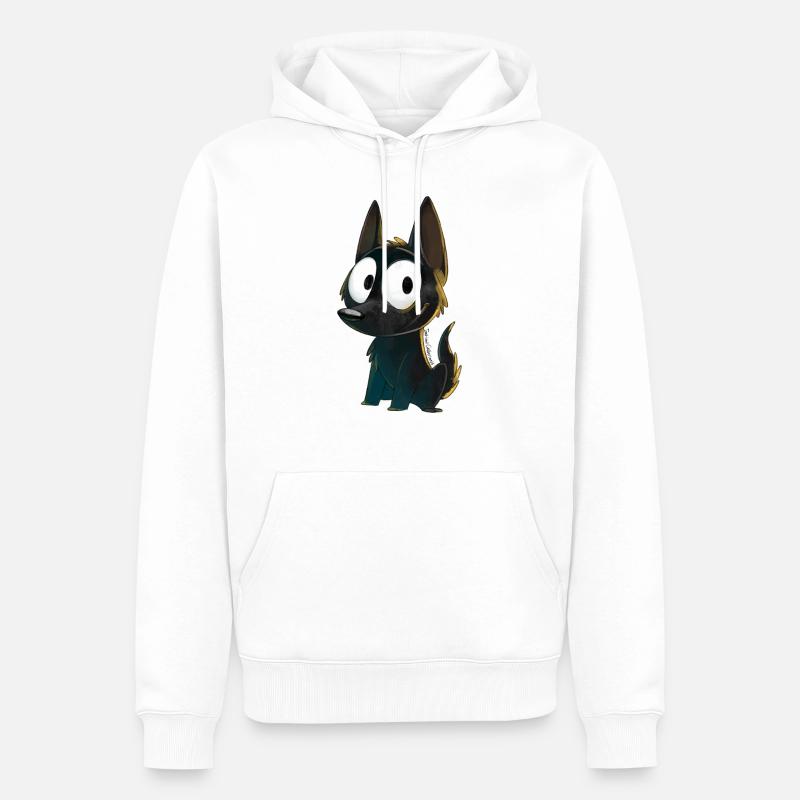 Schwarzer Kelpie - Männer Premium Bio Hoodie - Weiß