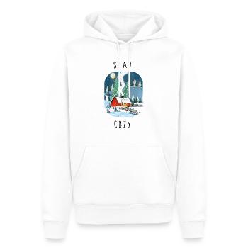 Hütte im Schnee - Männer Premium Bio Hoodie - Weiß - Vorne - Nico (187cm)