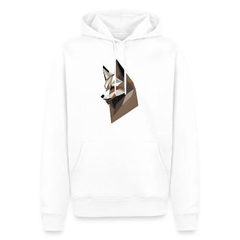 Tête de renard géométrique - Sweat à capuche Premium bio Homme - blanc - Devant - Nico (187cm)