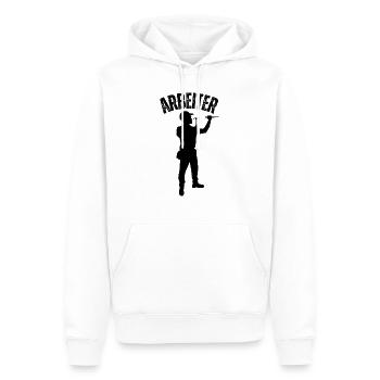 Arbeiter - Männer Premium Bio Hoodie - Weiß - Vorne - Nico (187cm)