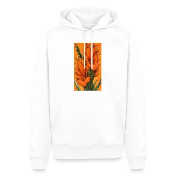 Glaïeul orange - Sweat à capuche Premium bio Homme - blanc - Devant - Nico (187cm)