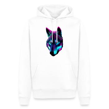 wolf - Men’s Premium Organic Hoodie - white - Front - Nico (187cm)