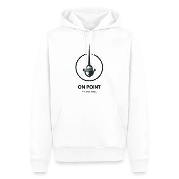"Précis à chaque attaque", slogan escrime - Sweat à capuche Premium bio Homme - blanc - Devant - Nico (187cm)