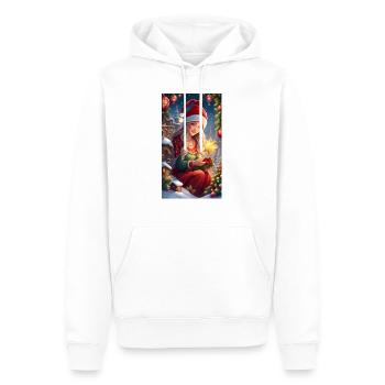 Joyeuses Fêtes de fin d’année - Sweat à capuche Premium bio Homme - blanc - Devant - Nico (187cm)