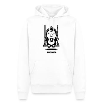 Swinguin - Männer Premium Bio Hoodie - Weiß - Vorne - Nico (187cm)