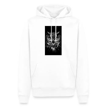 Mystischer Eule - Hibou mystique - Sweat à capuche Premium bio Homme - blanc - Devant - Nico (187cm)