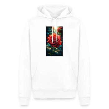 Roses - Men’s Premium Organic Hoodie - white - Front - Nico (187cm)