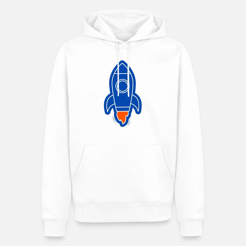 fusée spatiale - Sweat à capuche Premium bio Homme - blanc