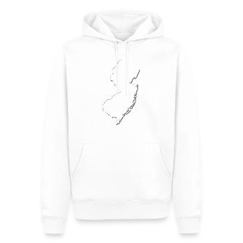 New Jersey (États-Unis) | Carte | Ombre - Sweat à capuche Premium bio Homme - blanc - Devant - Nico (187cm)