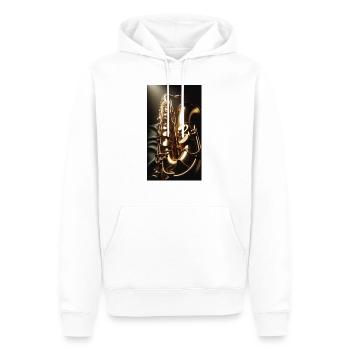 Saxophone - Men’s Premium Organic Hoodie - white - Front - Nico (187cm)