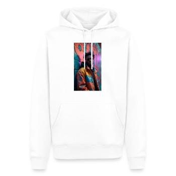 Der coole Amerikaner - Männer Premium Bio Hoodie - Weiß - Vorne - Nico (187cm)