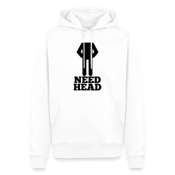 need head - Men’s Premium Organic Hoodie - white - Front - Nico (187cm)