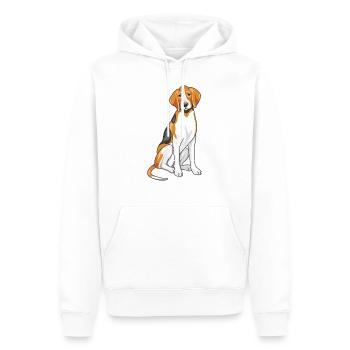Sitzender Foxhound - Männer Premium Bio Hoodie - Weiß - Vorne - Nico (187cm)