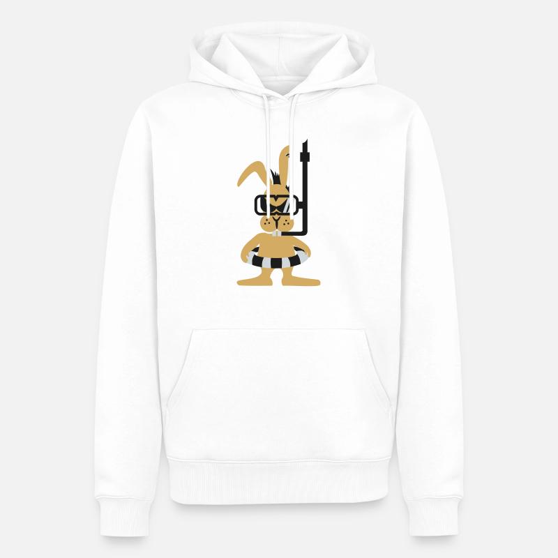 Diver bunny (3c) - Männer Premium Bio Hoodie - Weiß