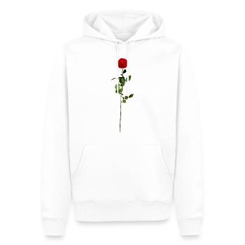 Rose mit Stiel - Männer Premium Bio Hoodie - Weiß - Vorne - Nico (187cm)