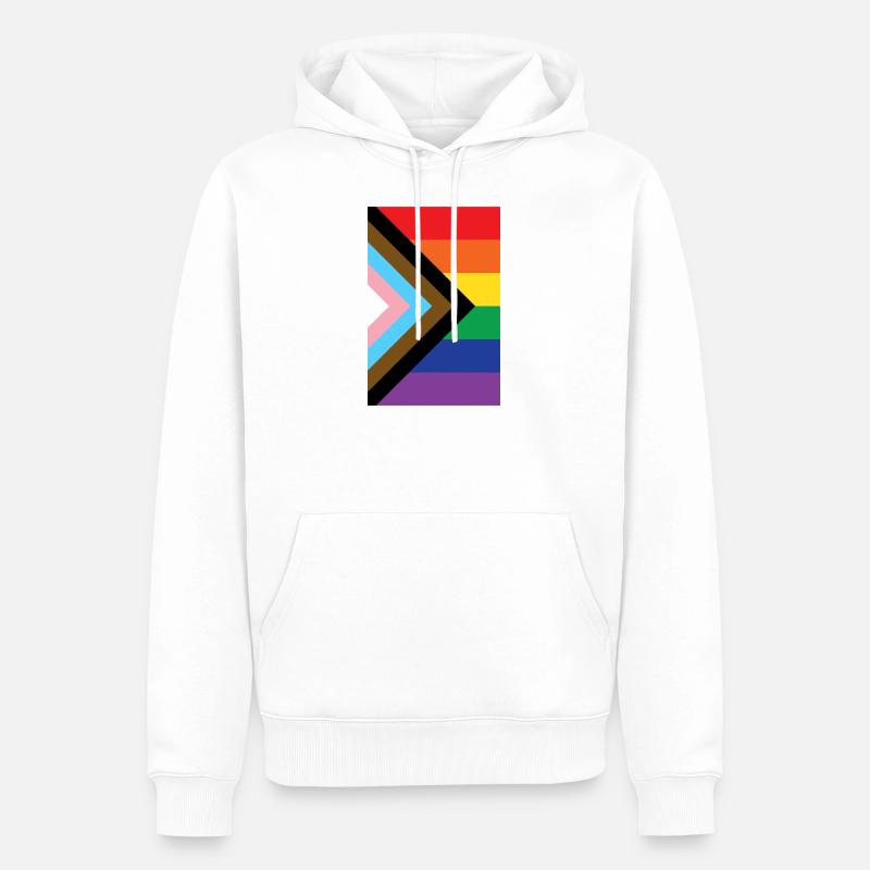 Pride Flagge - Männer Premium Bio Hoodie - Weiß