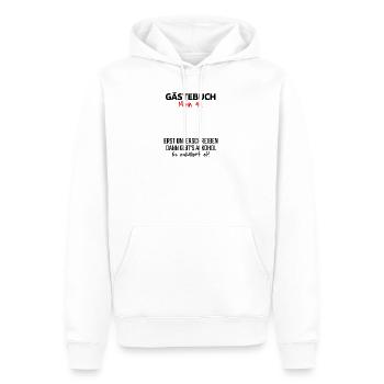 Gästebuch 45. Geburtstag Gästeliste 45 Jahre Shirt - Männer Premium Bio Hoodie - Weiß - Vorne - Nico (187cm)
