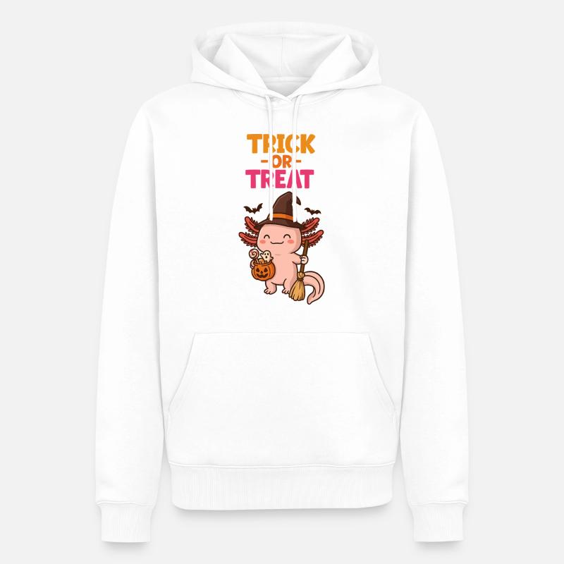 Axolotl Süßes oder Saures Halloween - Männer Premium Bio Hoodie - Weiß