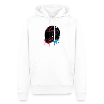 cooles Motorradhelm Graffiti - Männer Premium Bio Hoodie - Weiß - Vorne - Nico (187cm)