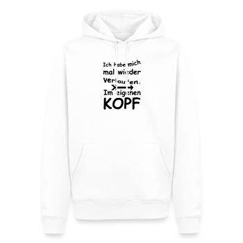 Im Kopf verlaufen - Chaos, Chaot, Fun, Geschenk - Männer Premium Bio Hoodie - Weiß - Vorne - Nico (187cm)