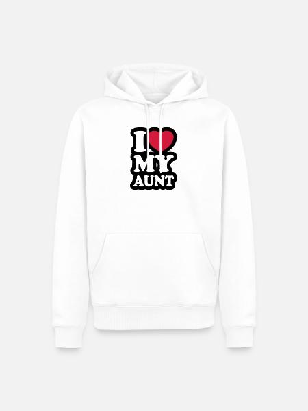 I love my aunt - Ik hou van mijn tante - Ekologisk premiumluvtröja herr - vit