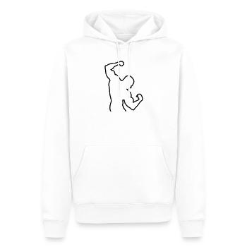 bodybuilding - Sweat à capuche Premium bio Homme - blanc - Devant - Nico (187cm)