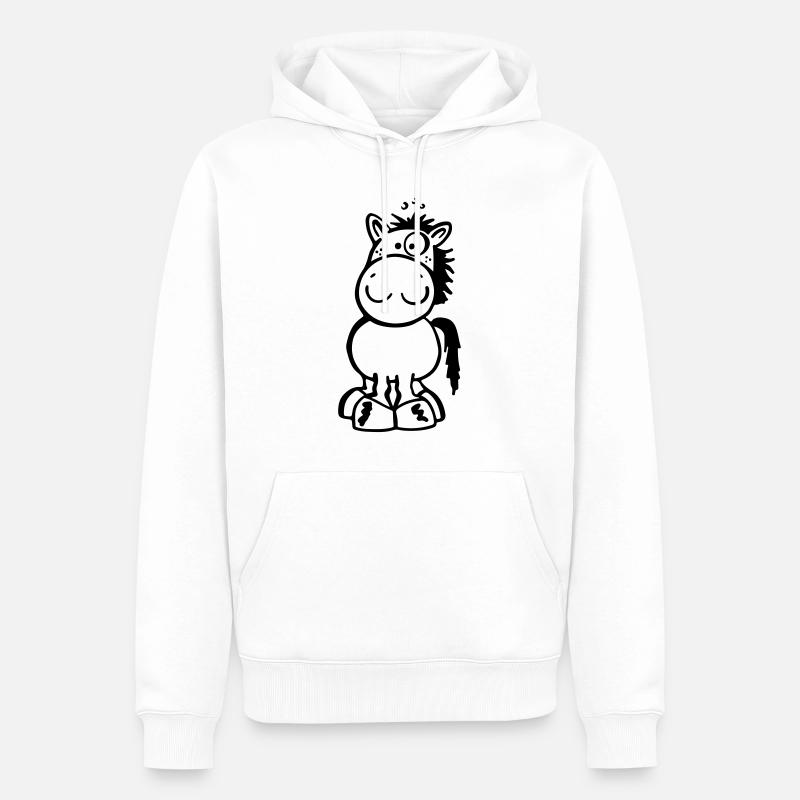 Kleines Pferdchen - Männer Premium Bio Hoodie - Weiß