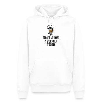 Today's workout is sponsored by coffee - Männer Premium Bio Hoodie - Weiß - Vorne - Nico (187cm)