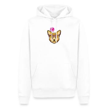 Geometrischer Hund mit Herz - Männer Premium Bio Hoodie - Weiß - Vorne - Nico (187cm)