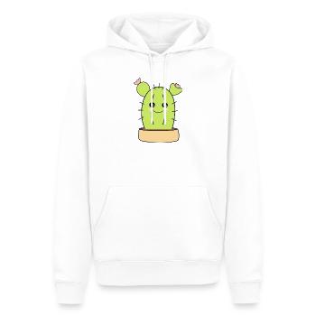 Kawaii Cactus Kawaii Chibi Kawaii Manga - Sweat à capuche Premium bio Homme - blanc - Devant - Nico (187cm)