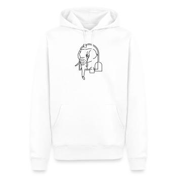 Elefant in geometrischer Form - Line-Art-Design - Männer Premium Bio Hoodie - Weiß - Vorne - Nico (187cm)