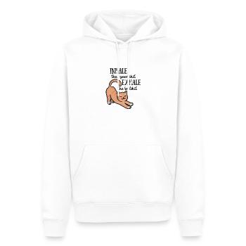 Positivity Cat - Männer Premium Bio Hoodie - Weiß - Vorne - Nico (187cm)