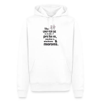 Das Universum besteht aus Protonen, Neutronnen - Männer Premium Bio Hoodie - Weiß - Vorne - Nico (187cm)
