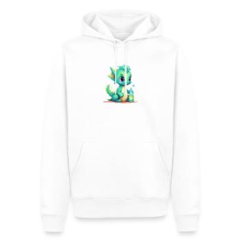Grüner Babydrache Mit Zauberflasche Shirt - Männer Premium Bio Hoodie - Weiß - Vorne - Nico (187cm)