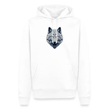 Wolf mit Mandalas verziert - Männer Premium Bio Hoodie - Weiß - Vorne - Nico (187cm)