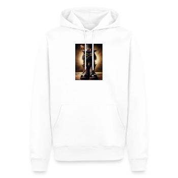 Steampunk Black Cat mit stylischen Accessoires - Männer Premium Bio Hoodie - Weiß - Vorne - Nico (187cm)