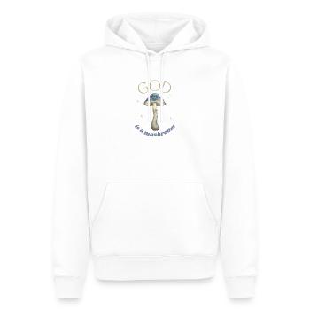 Dieu est un champignon - Sweat à capuche Premium bio Homme - blanc - Devant - Nico (187cm)