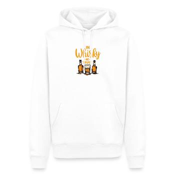 DANS LE WHISKY EN QUI NOUS AVONS CONFIANCE, LE WHISKY - Sweat à capuche Premium bio Homme - blanc - Devant - Nico (187cm)