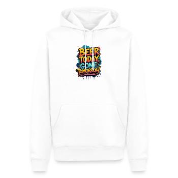 BIER HEUTE, MORGEN WEG - Männer Premium Bio Hoodie - Weiß - Vorne - Nico (187cm)