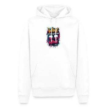 LE VIN SE BONIFIE AVEC L’ÂGE, JE M’AMÉLIORE AVEC LE VIN. - Sweat à capuche Premium bio Homme - blanc - Devant - Nico (187cm)