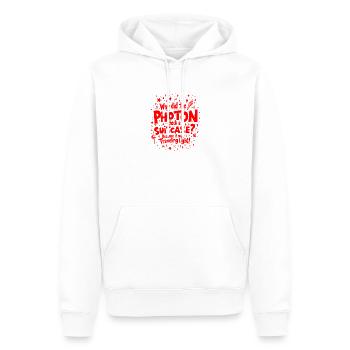 Why Did the Photon Check a Suitcase? Funny Physics - Men’s Premium Organic Hoodie - white - Front - Nico (187cm)