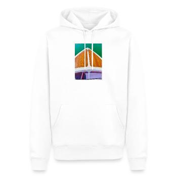 Canot automobile - Sweat à capuche Premium bio Homme - blanc - Devant - Nico (187cm)
